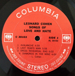 Cohen  leonard   songs of love and hate %281%29
