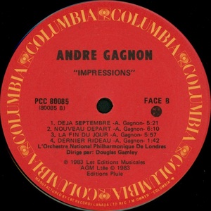 Gagnon andr%c3%a9 impressions 1983 disque face bb
