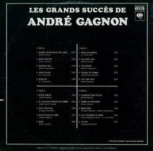 Gagnon andr%c3%a9 les grands succ%c3%a8s 1971 dos