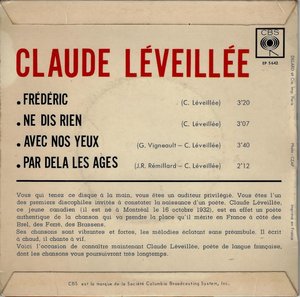 Claude leveillee ne dis rien cbs