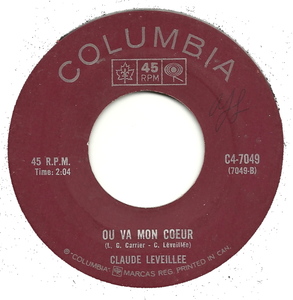 Claude leveillee ou va mon coeur columbia bii