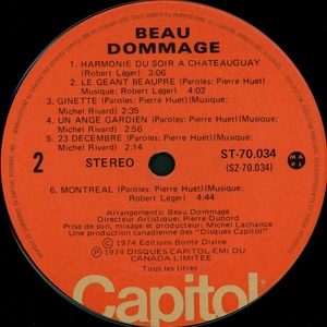 Beau dommage beau dommage 1974 disque face 2