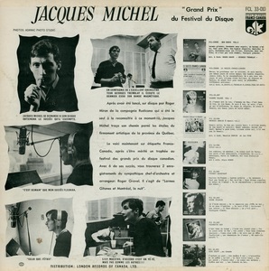 Michel jacques grand prix du festival du disque 1965 dos