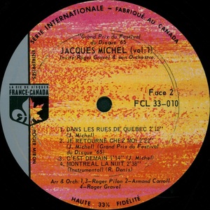 Michel jacques grand prix du festival du disque 1965 disque face 2