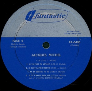 Michel jacques et ses chansons 1965 disque face 2