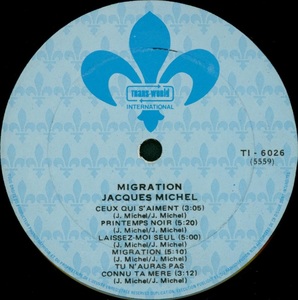 Michel jacques migration 1975 disque face a