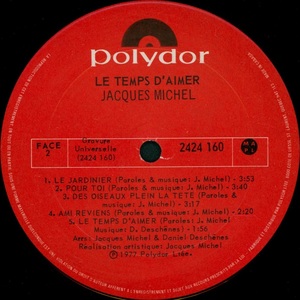 Michel jacques le temps d'aimer 1977 disque face 2