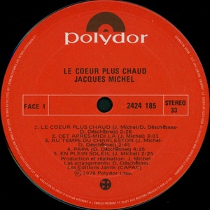 Michel jacques le coeur plus chaud 1978 disque face 1a