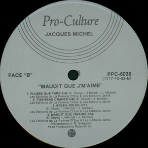 Michel jacques maudit que j'm'aime 1982 disque face 'b'
