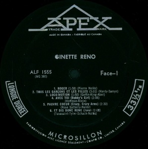 Reno ginette ginette reno 1963 disque face 1
