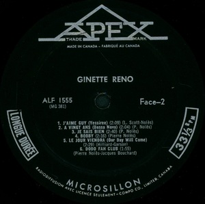 Reno ginette ginette reno 1963 disque face 2