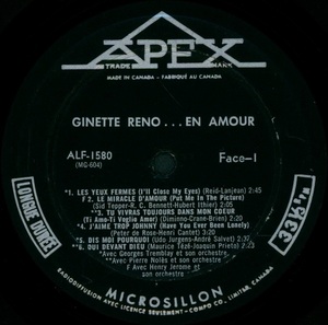 Reno ginette ginette en amour 1965 disque face a
