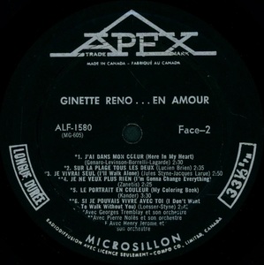 Reno ginette ginette en amour 1965 disque face 2