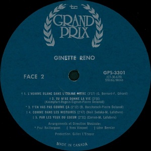 Reno ginette ginette reno 1969 disque face 2