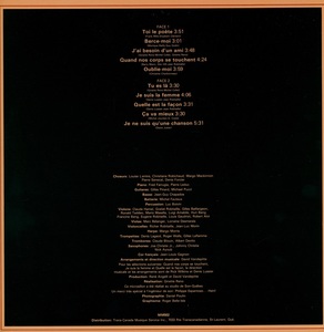 Reno ginette je ne suis qu'une chanson 1979 dos