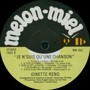 Reno ginette je ne suis qu'une chanson 1979 disque face b diff%c3%a9rente version