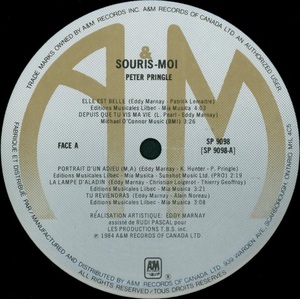 Pringle peter souris moi 1984 disque face a
