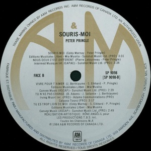 Pringle peter souris moi 1984 disque face b