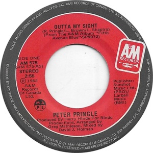 Peter pringle outta my sight 1982 a