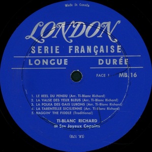 Richard ti blanc ti blanc richard et ses joyeux copains 1959 disque face 1