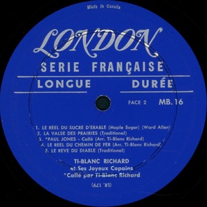 Richard ti blanc ti blanc richard et ses joyeux copains 1959 disque face 2