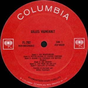 Vigneault gilles gilles vigneault mono 1962 disque s 1