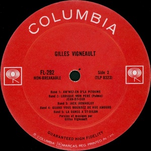 Vigneault gilles gilles vigneault mono 1962 disque face 2