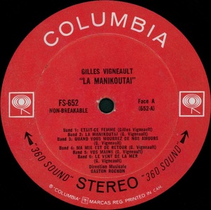 Vigneault gilles la manikoutai st%c3%a9r%c3%a9o 1967 disque face aii