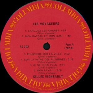 Vigneault gilles les voyageurs standard 1969 disque face a