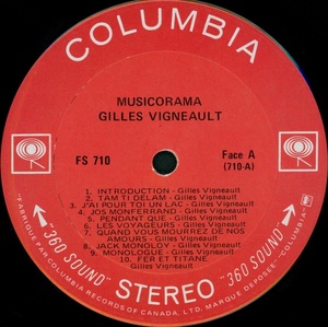 Vigneault gilles musicorama 1969 disque face a