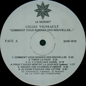 Vigneault gilles comment vous donner des nouvelles 1978 disque face a