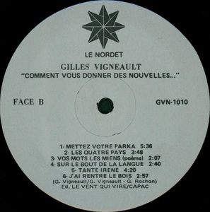 Vigneault gilles comment vous donner des nouvelles 1978 disque face b