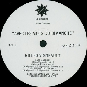 Vigneault gilles avec les mots du dimanche 1979 disque 1 face b