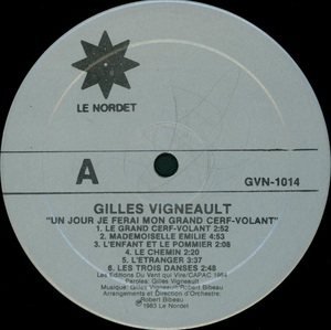 Vigneault gilles un jour je ferai mon grand cerf volant 1984 disque face a
