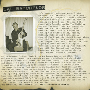 Cd cal batchelor band   roadworthy back