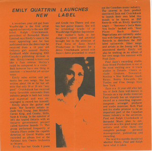 45 emily quattrin   next plane back home promo sheet single sided