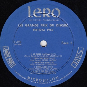 Les grands prix du disque festival 1965 1966 disque face 2