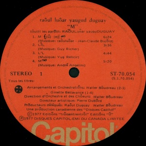 Duguay ra%c3%b4ul m 1977 disque face 1