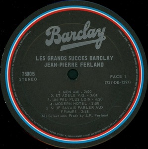Ferland jean pierre les grands succ%c3%a8s barclay vol 5 1972 disque 1 face 1