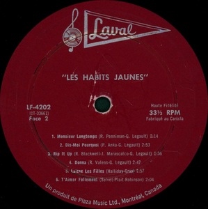 Habits jaunes les les habits jaunes 1965 disque face b