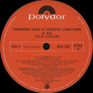 Leclerc f%c3%a9lix le bal 1979 disque face 2