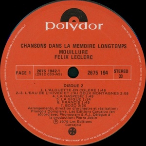 Leclerc f%c3%a9lix mouillures 1979 disque face 1