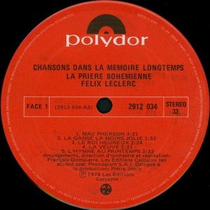 Leclerc f%c3%a9lix pri%c3%a8re boh%c3%a9mienne 1979 disque face 1