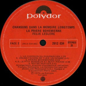 Leclerc f%c3%a9lix pri%c3%a8re boh%c3%a9mienne 1979 disque face 2