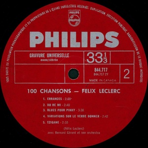 Leclerc f%c3%a9lix la vie 1967 disque face 2