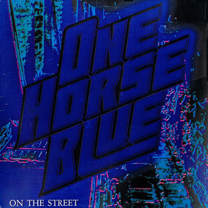 One horse blue   on the street %282%29