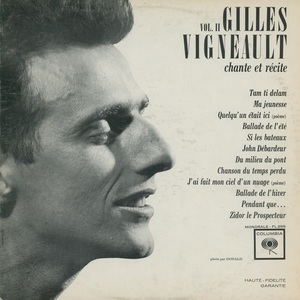 Vigneault gilles vol ii gilles vigneault chante et r%c3%a9cite mono 1963 couverture