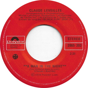 Claude leveillee a man in the night un homme dans la nuit polydor a