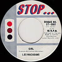 Girl b/w À La Fin Des Beaux Jours (listed as "Macadams")