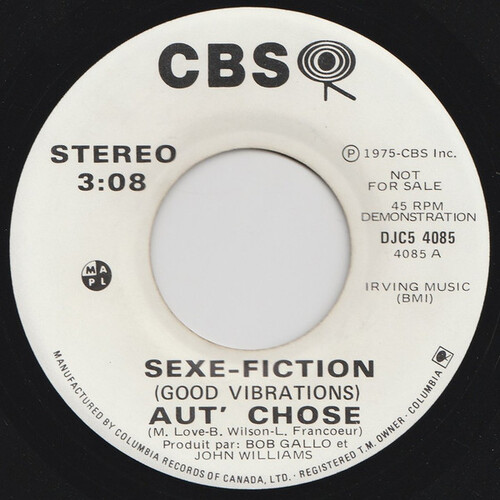 Sexe-Fiction (Good Vibration) (stereo) b/w Sexe-Fiction (mono) (promo)